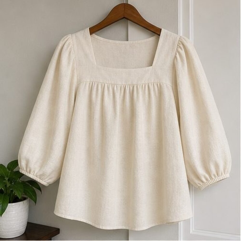 Cream Puff Sleeve Top